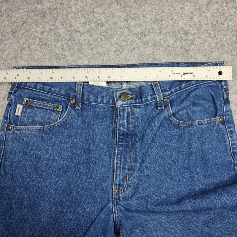 Carhartt Jeans Mens 36x32 Blue Relaxed Fit B17 DST Dark Wash - Picture 3 of 10